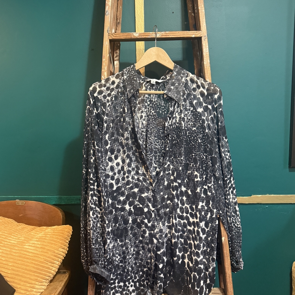CAbi Monochrome Patterned Blouse